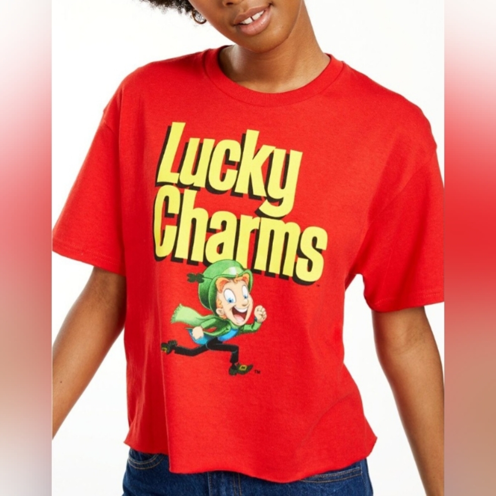 New Juniors' Lucky Charms Retro T-Shirt - Red - Medium NWT
